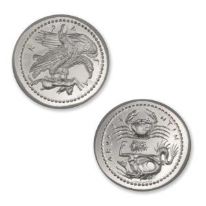 TETRADRACHM OF AKRAGAS - TWO EAGLES AND HARE - UHR - 2 TROY OUNCE - 36MM - BU