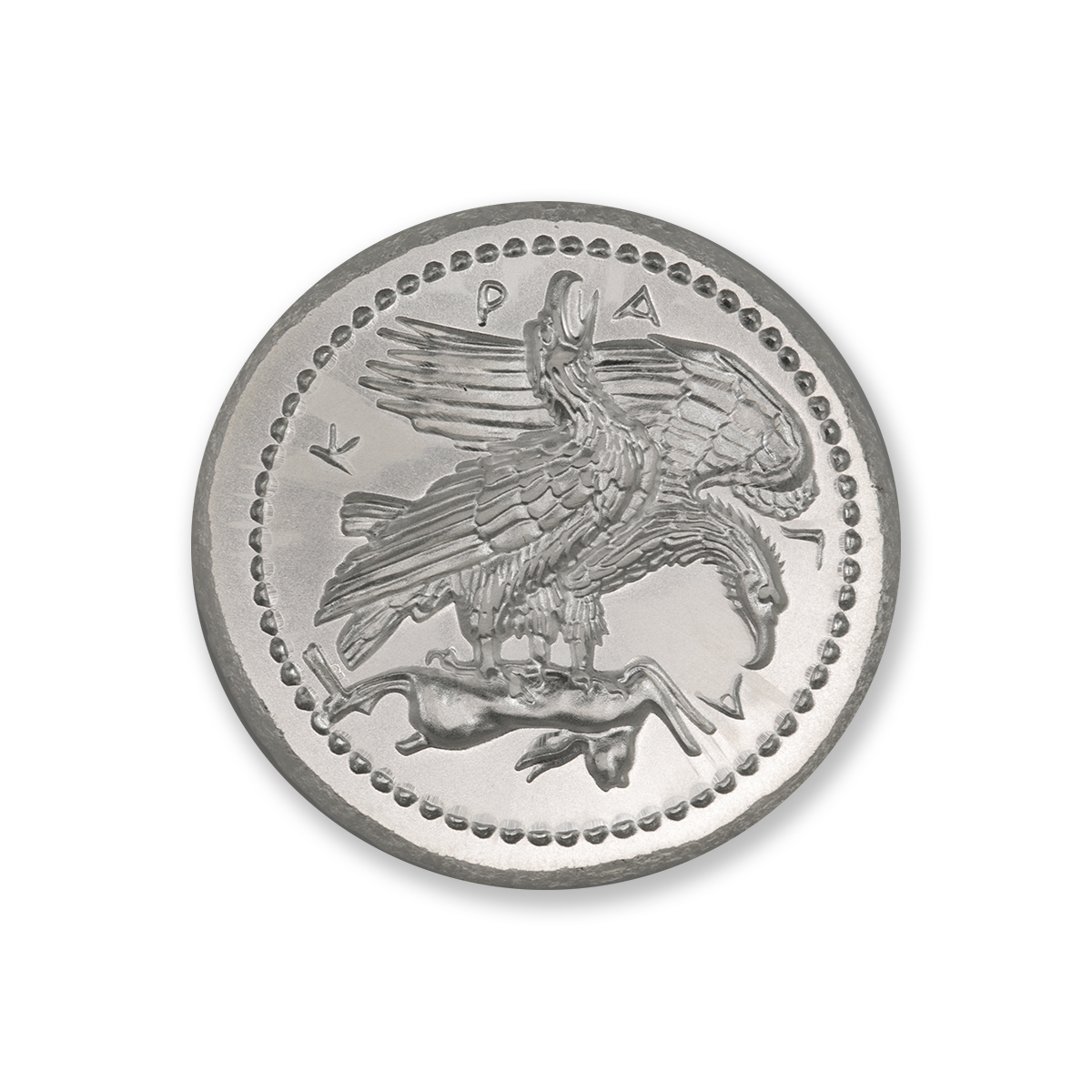 TETRADRACHM OF AKRAGAS - TWO EAGLES AND HARE - UHR - 2 TROY OUNCE - 36MM - BU - Image 2