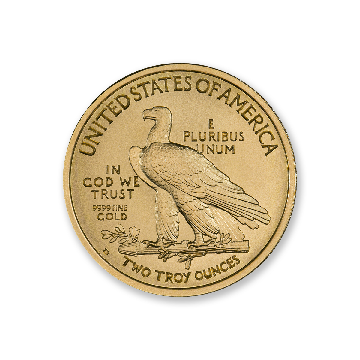 $10 INDIAN TRIBUTE - 2 TROY OUNCE - 39MM - .9999 FINE GOLD - Image 3