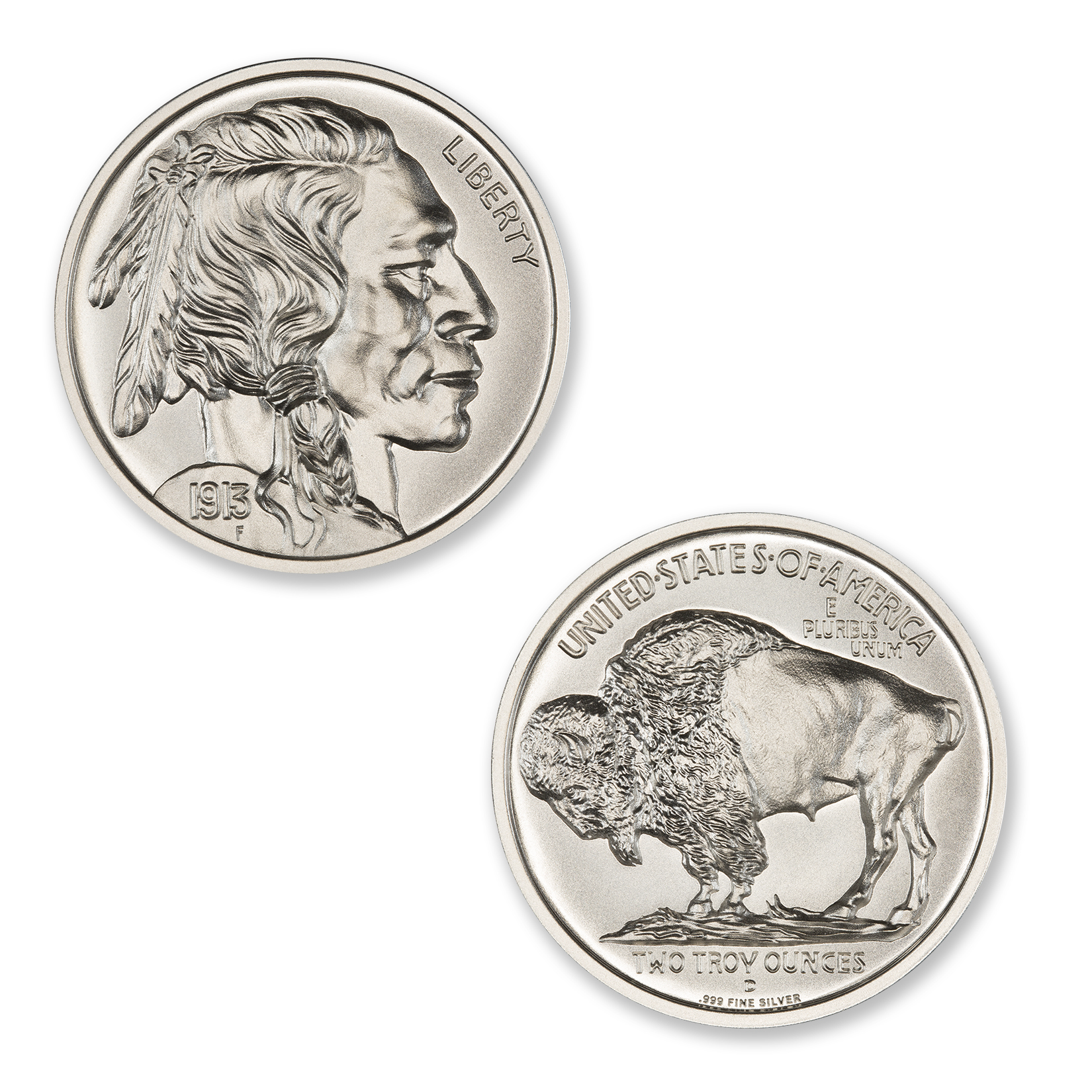 BUFFALO NICKEL TRIBUTE - 2 TROY OUNCE - 39MM - Image 1