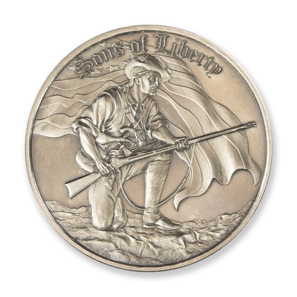 SONS OF LIBERTY, LIBERTY TREE - 2 TROY OUNCE - 50MM (ANTIQUED) (ONLY 500 MINTED)