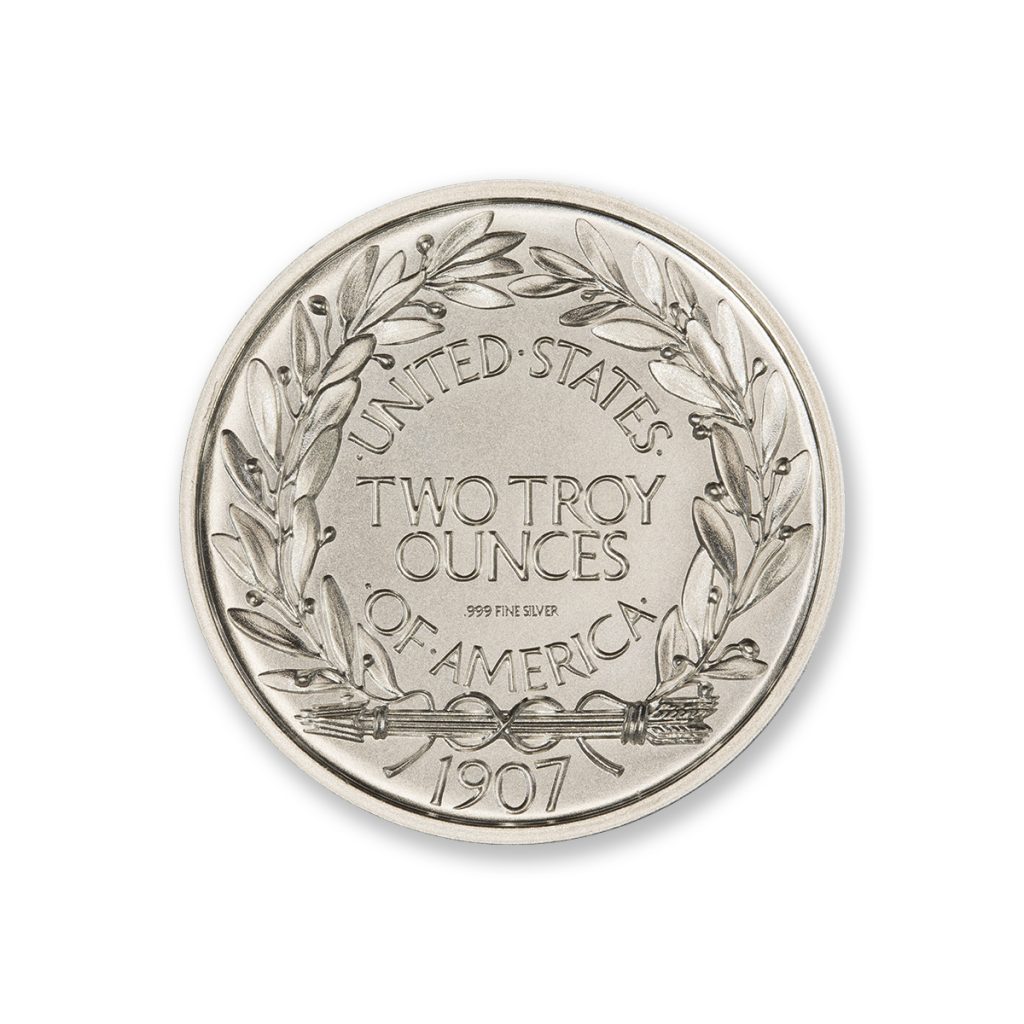 SAINT-GAUDENS ONE CENT COIN TRIBUTE - 2 TROY OUNCE - 39MM