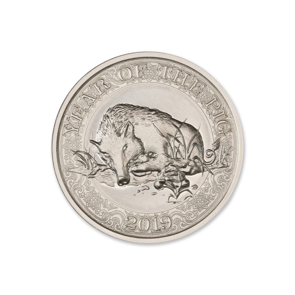 CHINESE ZODIAC - YEAR OF THE PIG - 2 TROY OUNCE - 39MM
