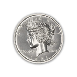 1921 HIGH RELIEF PEACE DOLLAR TRIBUTE - 2 TROY OUNCES - 39MM