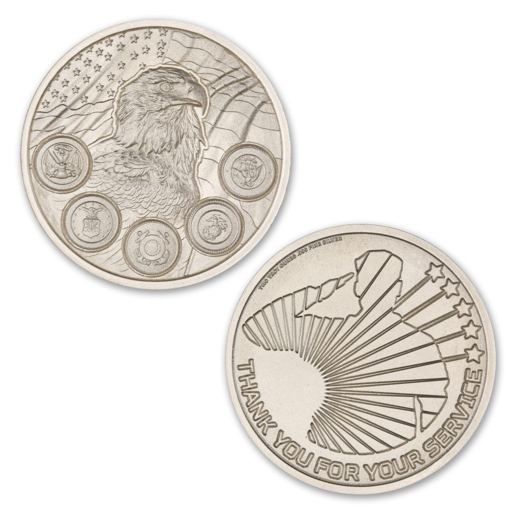 MILITARY SERVICE APPRECIATION ROUND - 2 TROY OUNCE - 39MM