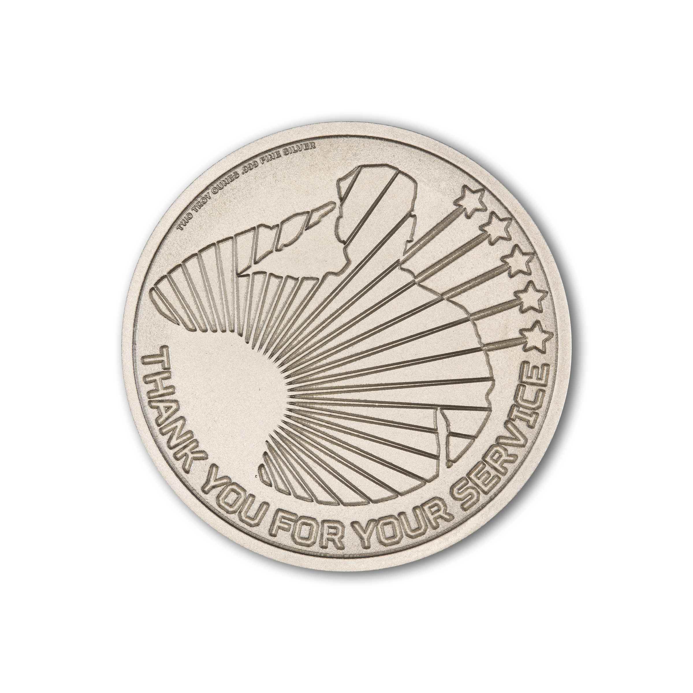 MILITARY SERVICE APPRECIATION ROUND - 2 TROY OUNCE - 39MM - Image 3