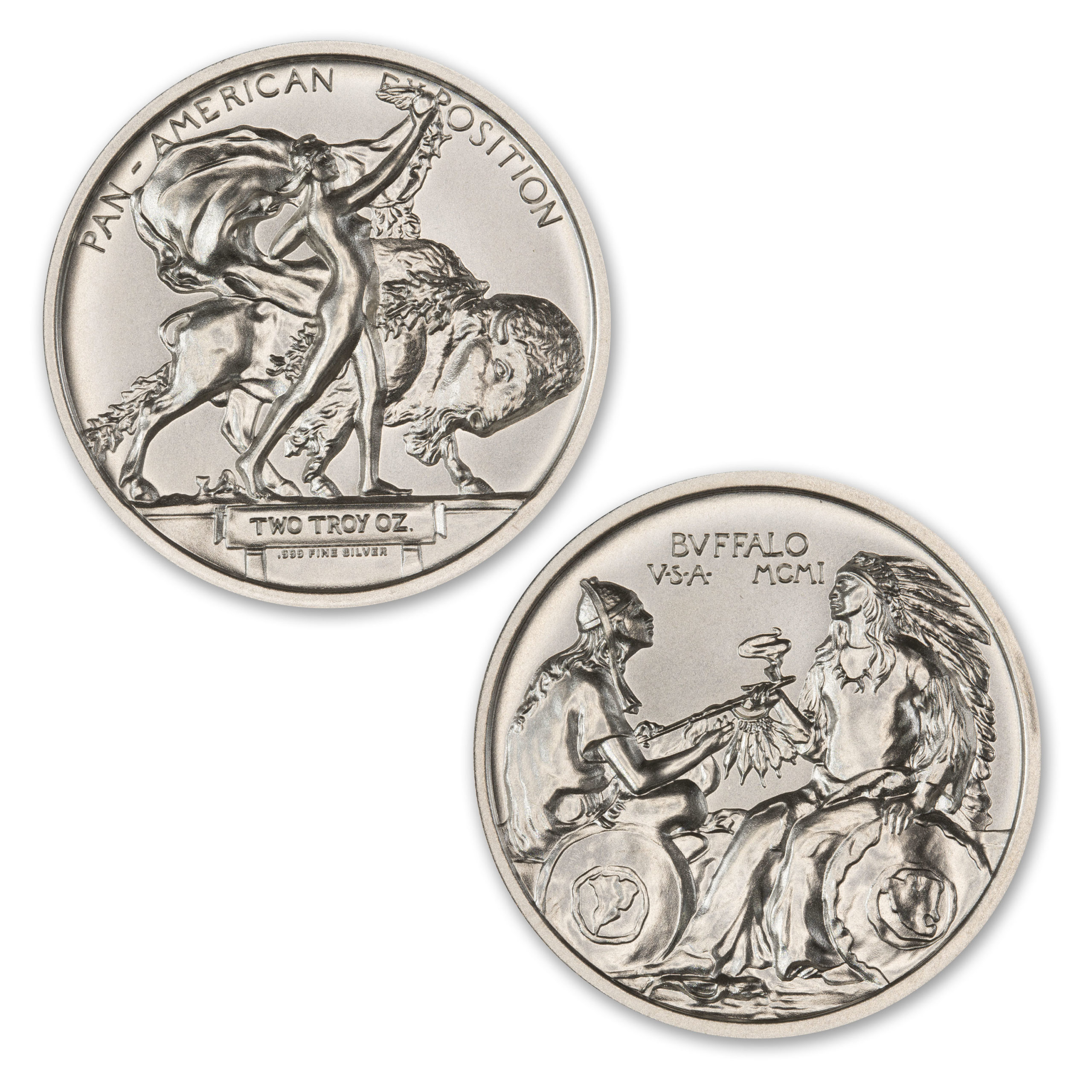 PAN-AM BUFFALO MEDAL TRIBUTE - 2 TROY OUNCE - Image 1