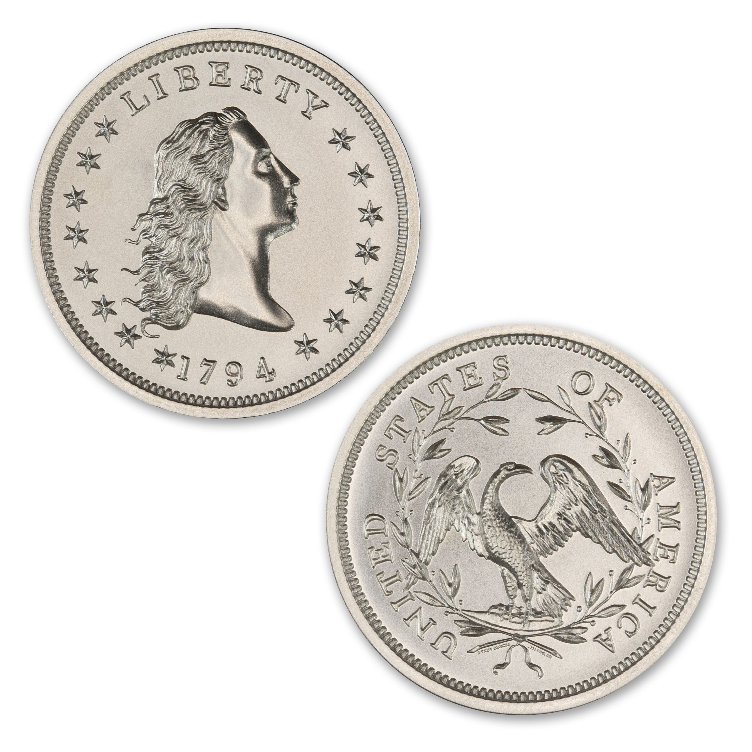 1794 FLOWING HAIR DOLLAR TRIBUTE - 2 TROY OUNCE - 39MM - Image 1
