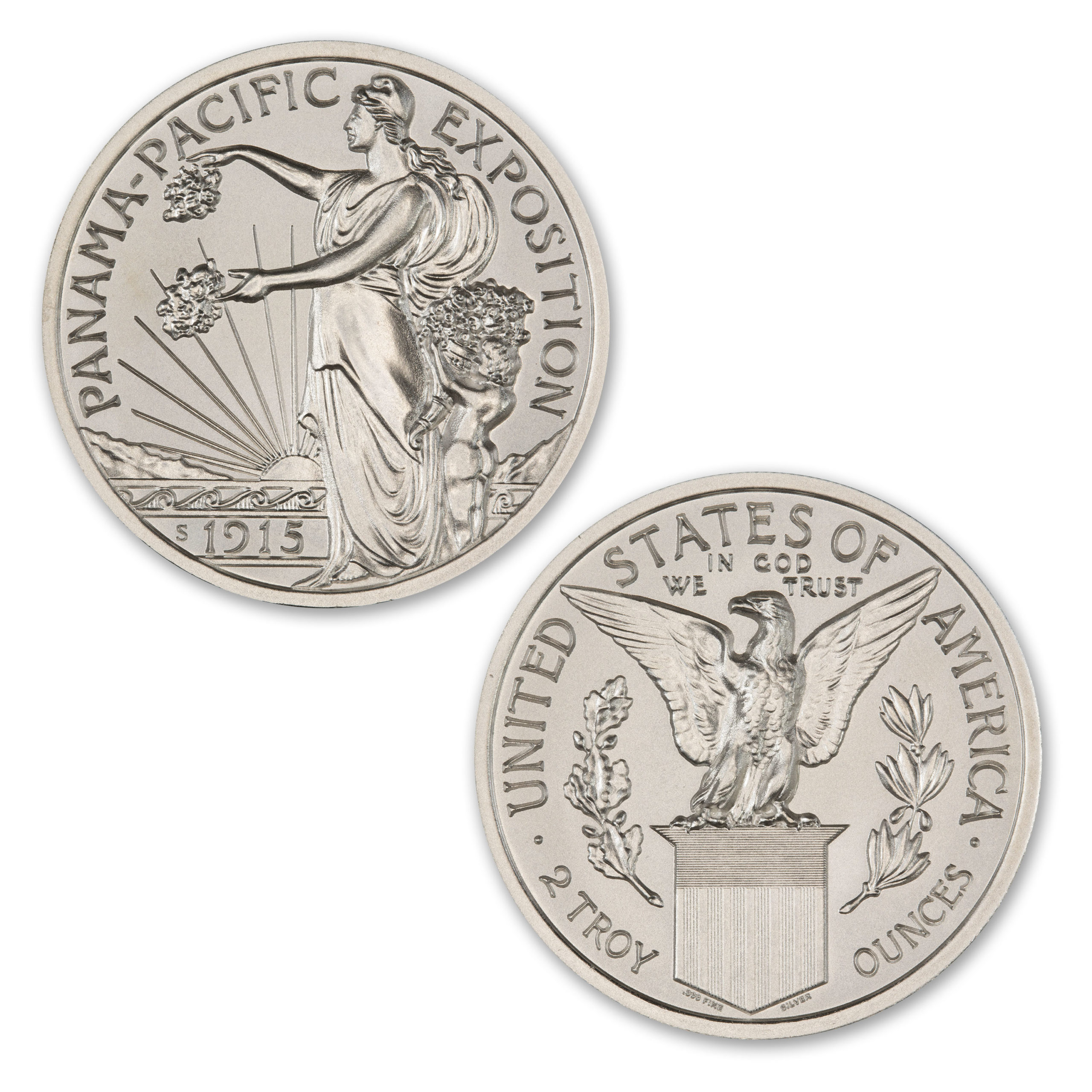 PAN-PAC COMMEMORATIVE HALF-DOLLAR TRIBUTE - 2 TROY OUNCE - 39MM - Image 1