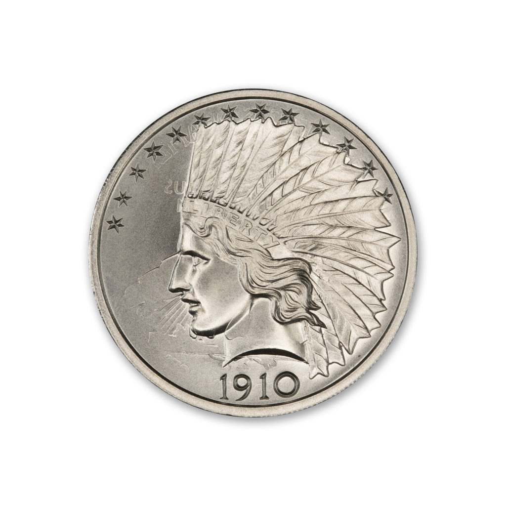 2024 – OVERSTRIKE SERIES #6 - 1964 KENNEDY HALF W/ $10 INDIAN OBVERSE - 30MM (ONLY 250 MINTED) IN COINSAFE CAPSULE AND C.O.A.