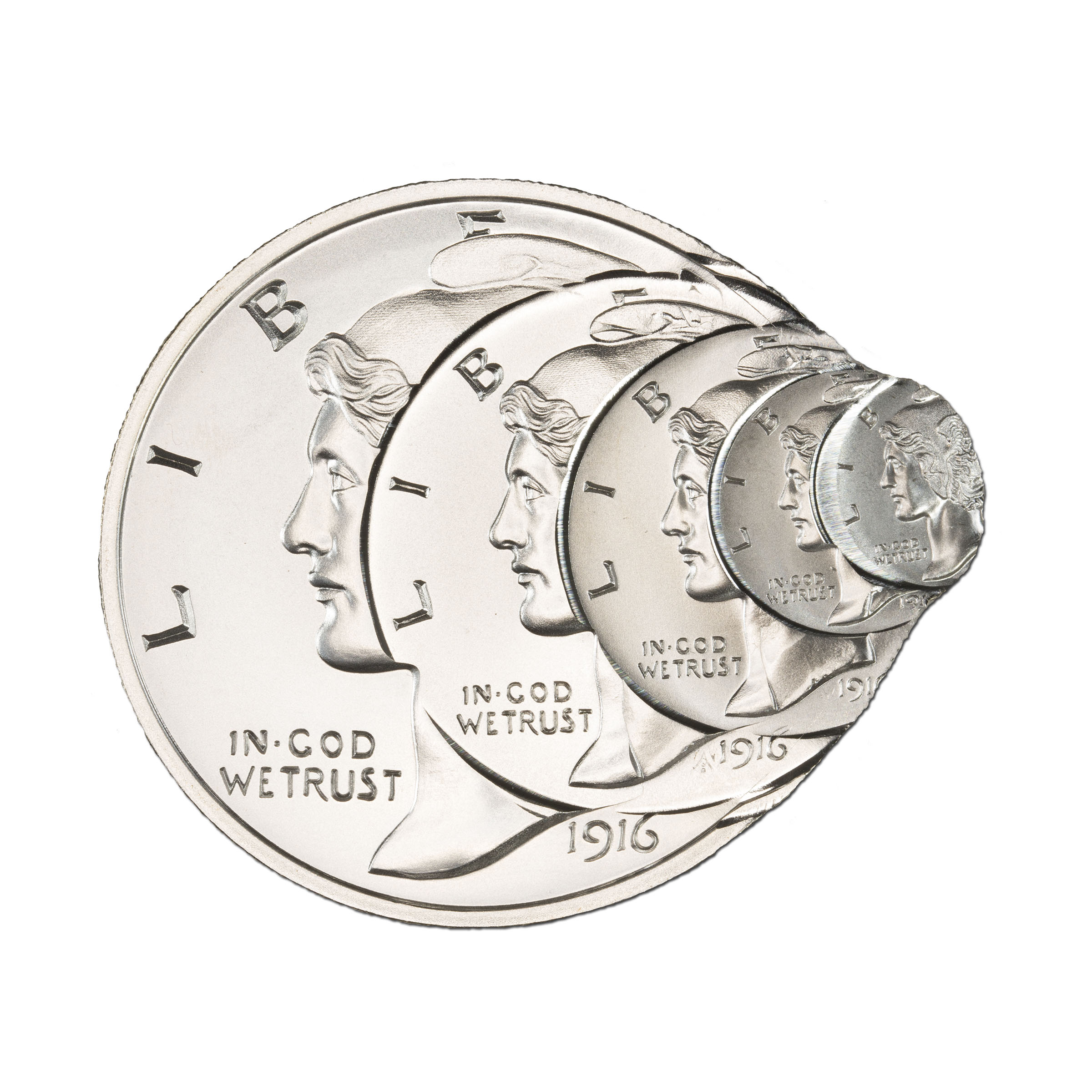 FRACTIONAL MULTI-STRIKE MERCURY DIME TRIBUTE - 2 TROY OUNCE - 50MM (LIMITED MINTAGE: 500) - Image 2