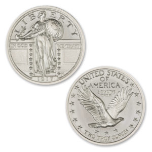 1917 STANDING LIBERTY QUARTER, TYPE II - 2 TROY OUNCE - 39MM