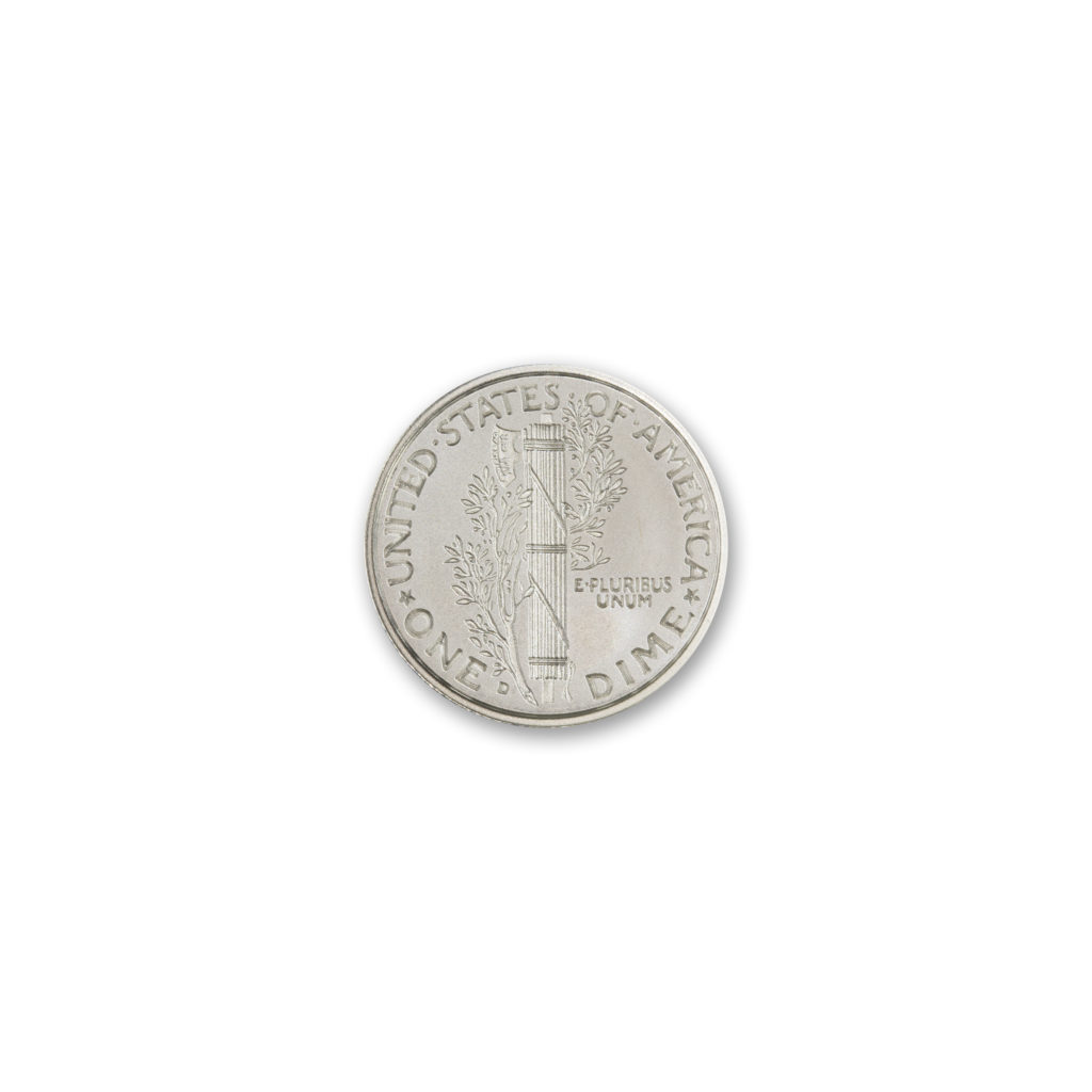 MERCURY DIME TRIBUTE - 1/4 TROY OUNCE - 20MM