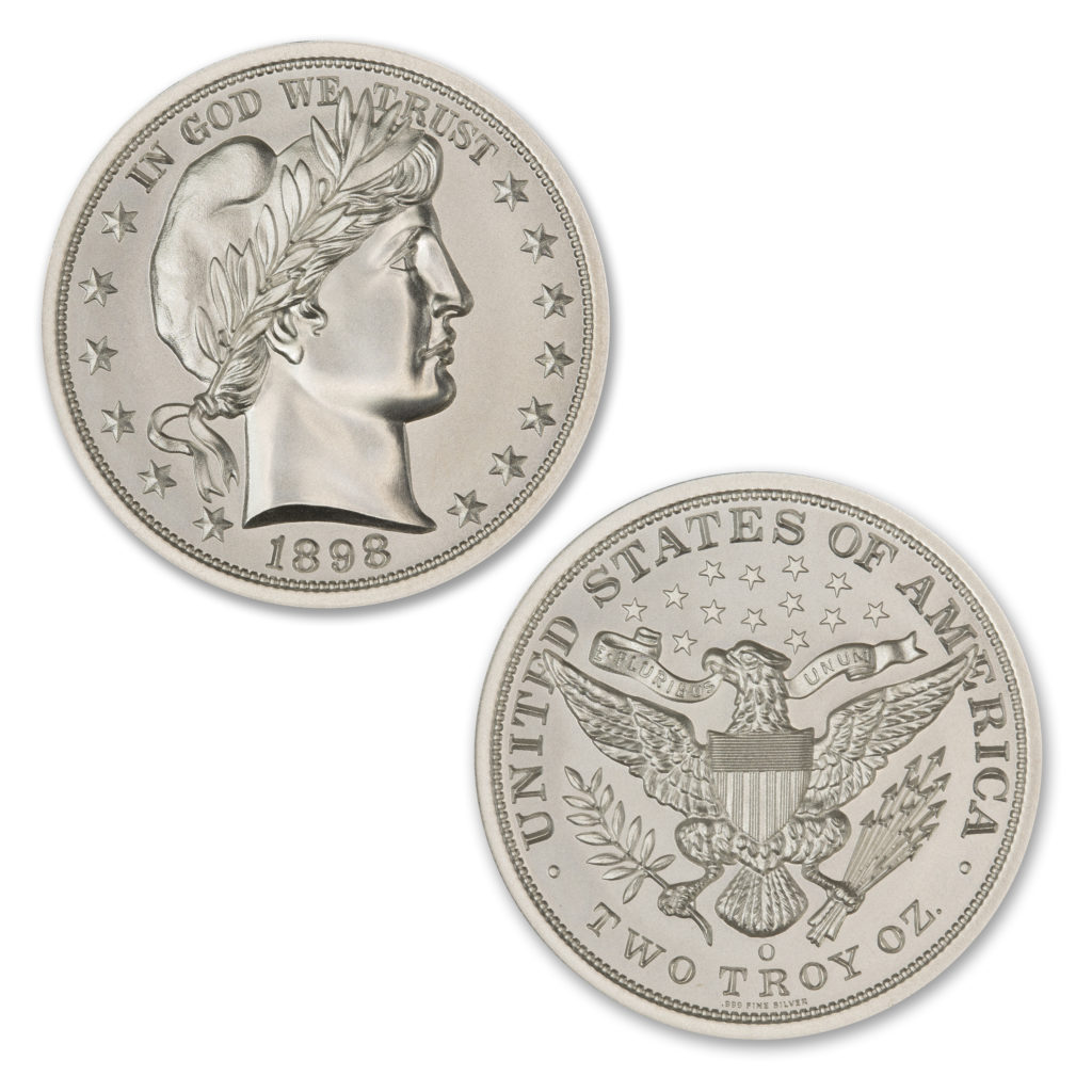 BARBER HALF TRIBUTE - 2 TROY OUNCE - 39MM