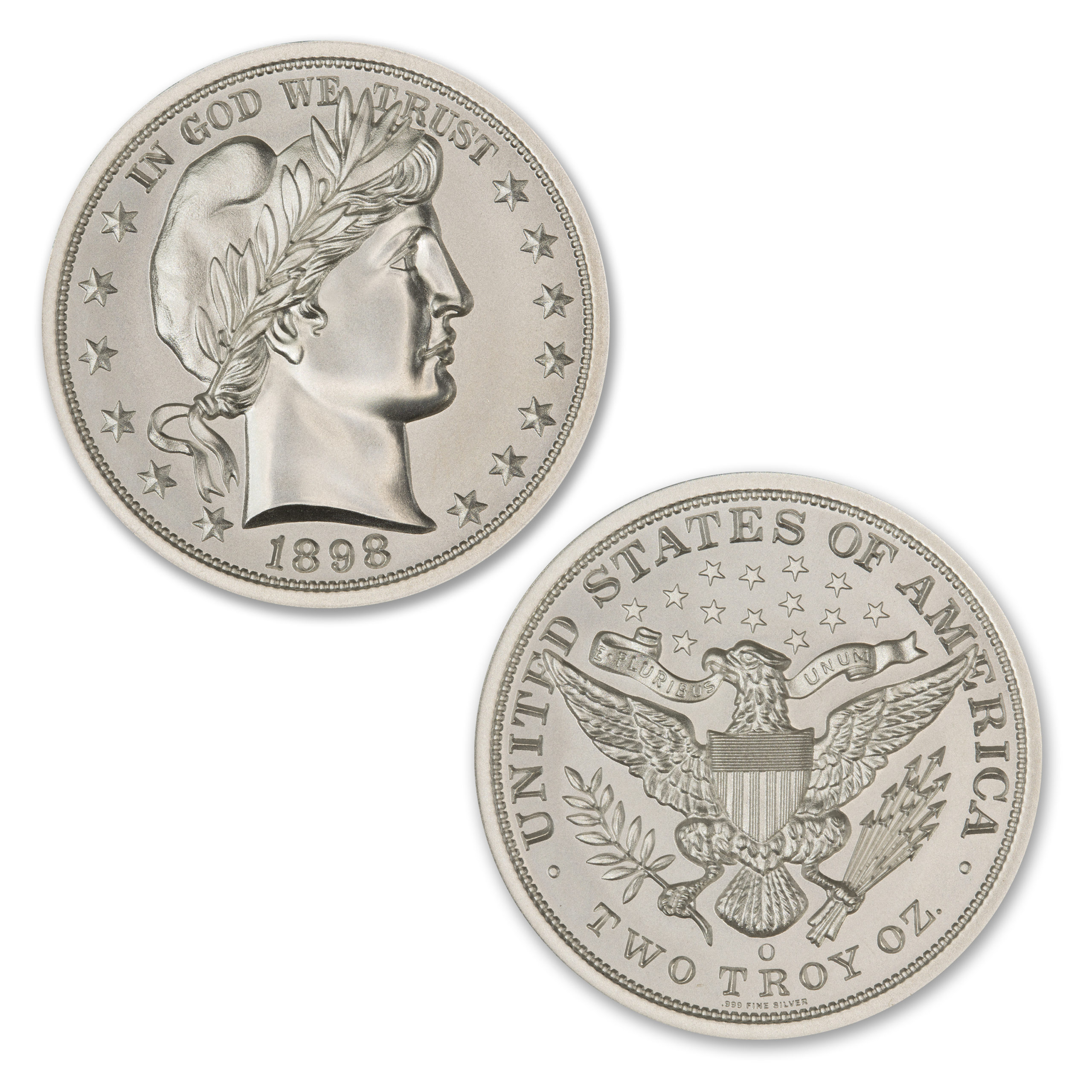 BARBER HALF TRIBUTE - 2 TROY OUNCE - 39MM - Image 1