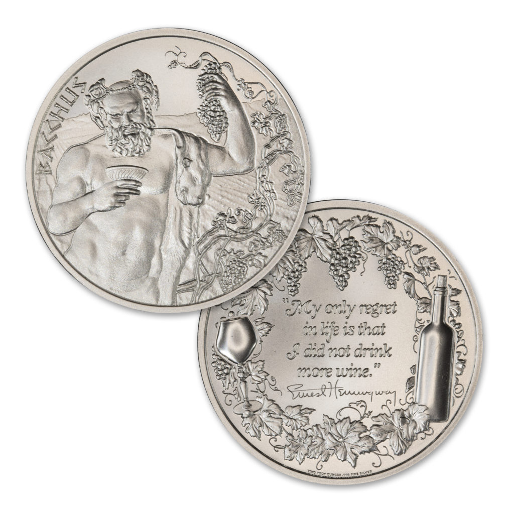 BACCHUS - WINE SERIES - TYPE I - 2 TROY OUNCE - 50MM