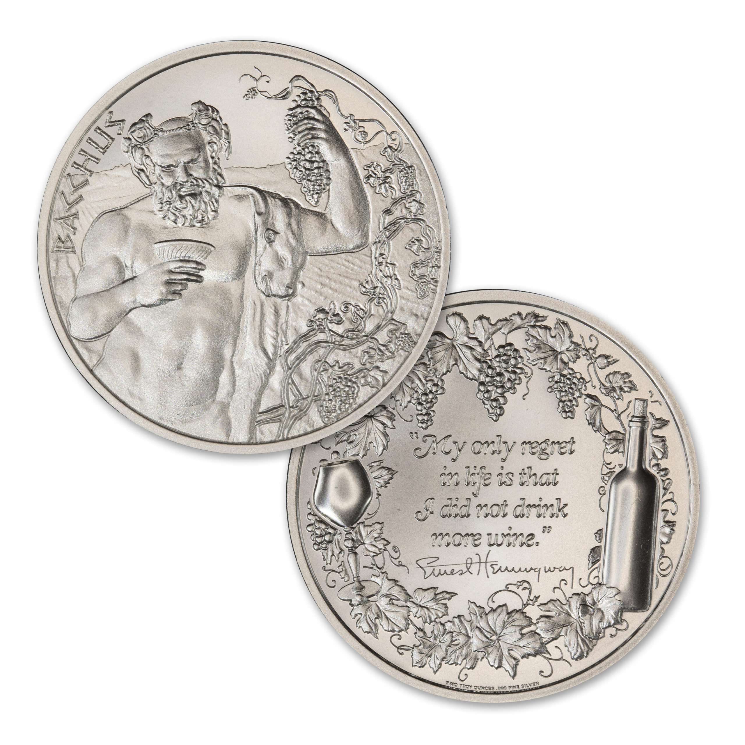BACCHUS - WINE SERIES - TYPE I - 2 TROY OUNCE - 50MM - Image 1