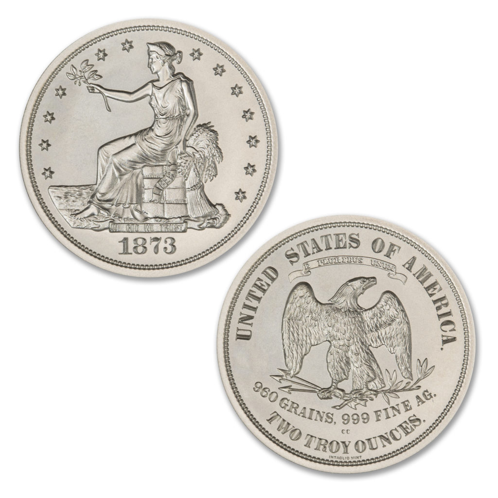 1873 CC TRADE DOLLAR TRIBUTE - 2 TROY OUNCES - 39MM