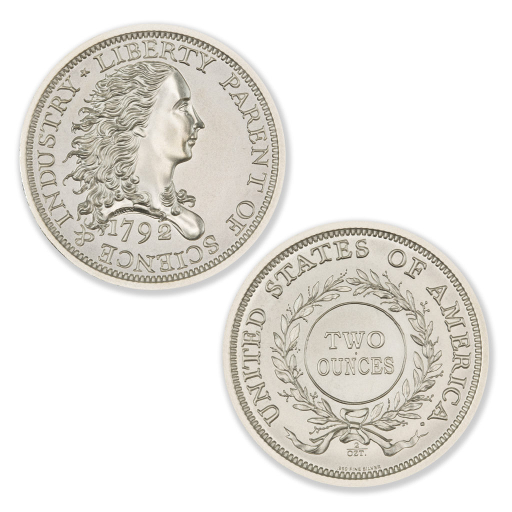 1792 BIRCH ONE CENT TRIBUTE - 2 TROY OUNCE - 39MM