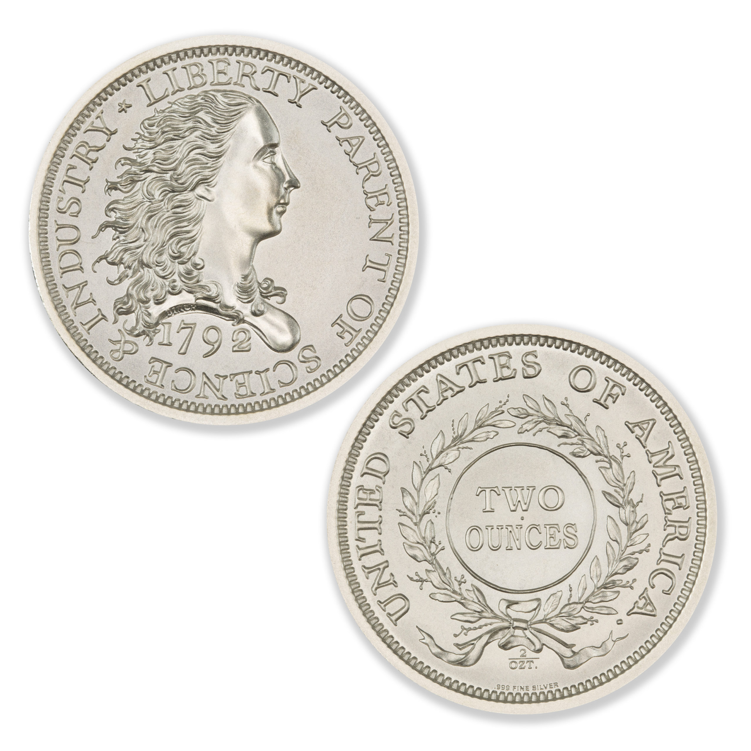 1792 BIRCH ONE CENT TRIBUTE - 2 TROY OUNCE - 39MM - Image 1