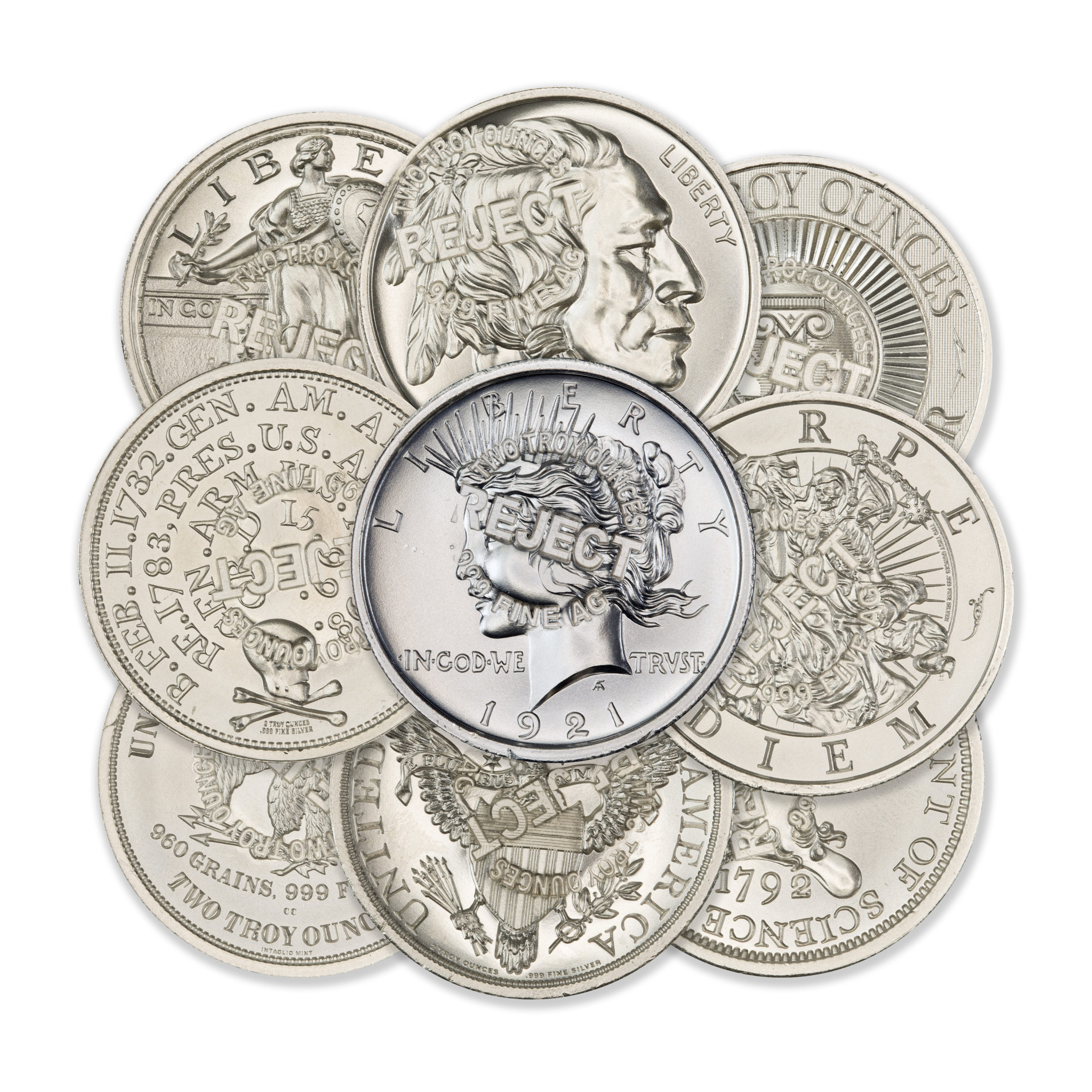 2 TROY OUNCE - 39MM & 50MM - REJECT - Image 1