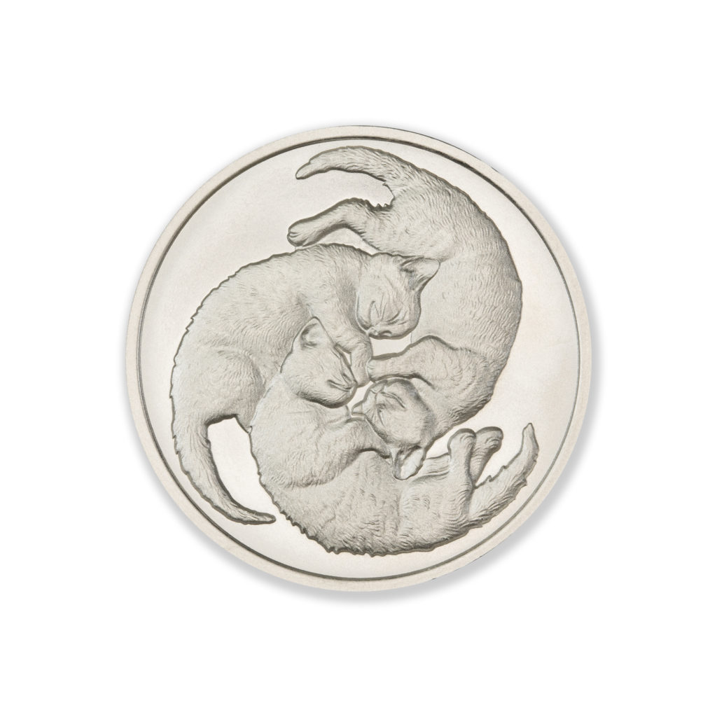 THREE SLEEPING CATS - 2 TROY OUNCE - 39MM