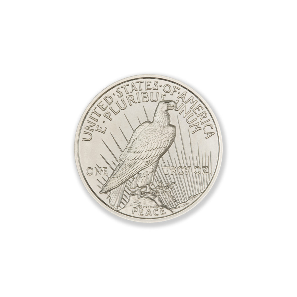 1921 HIGH RELIEF PEACE DOLLAR TRIBUTE - 1 TROY OUNCE - 30MM