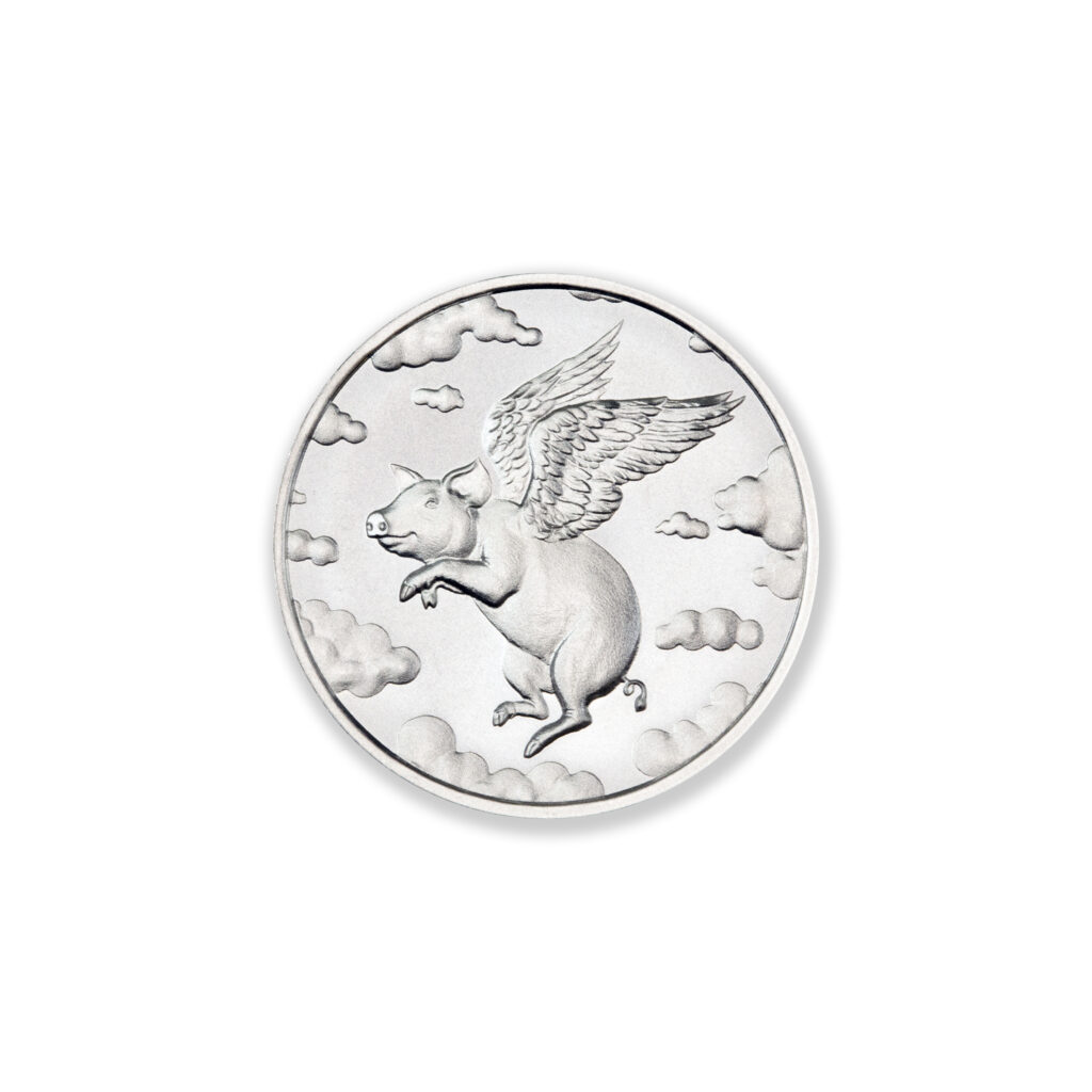 FRACTIONAL - WHEN PIGS FLY - ONE HALF OUNCE - .999 FINE SILVER - 30MM