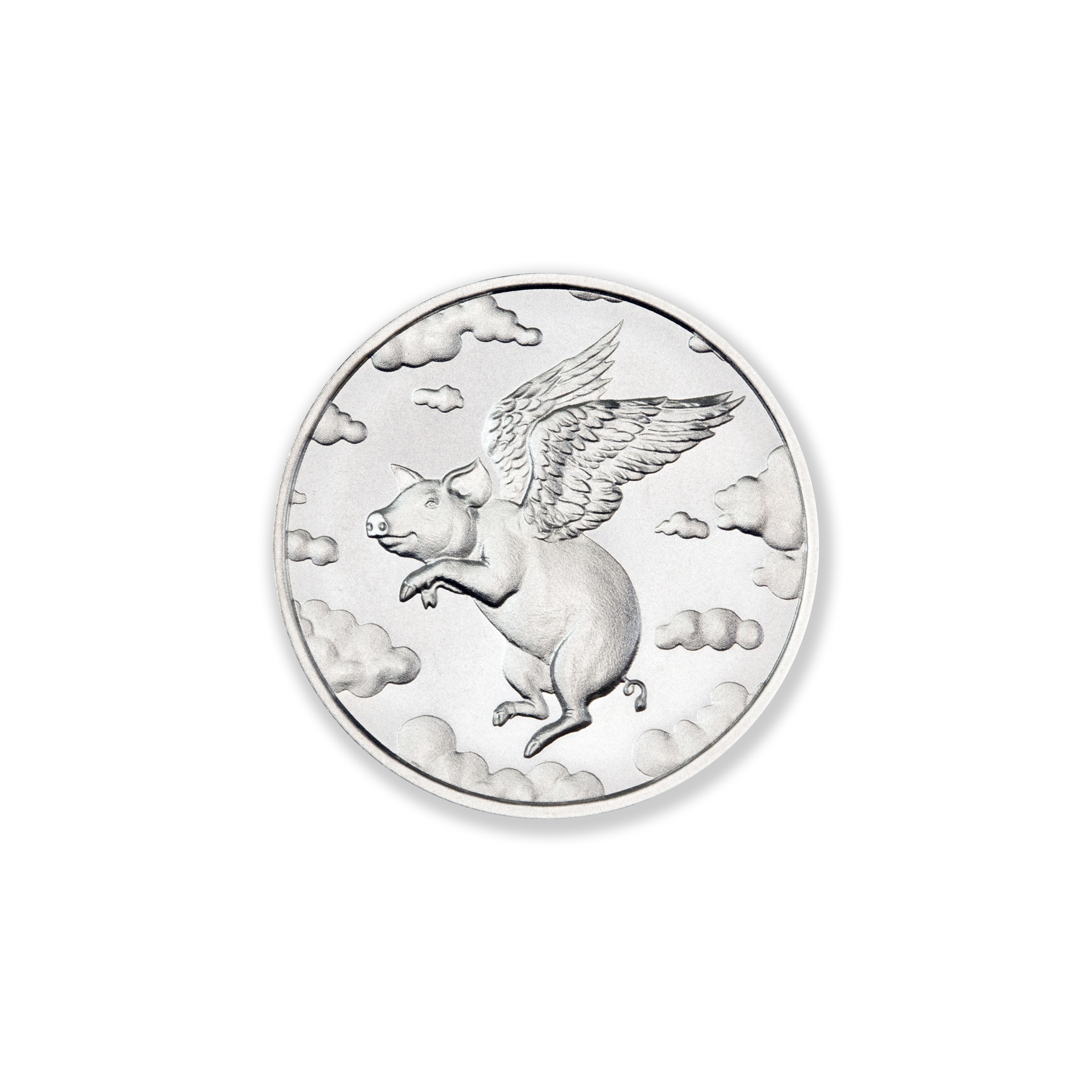 FRACTIONAL - WHEN PIGS FLY - ONE HALF OUNCE - .999 FINE SILVER - 30MM - Image 1