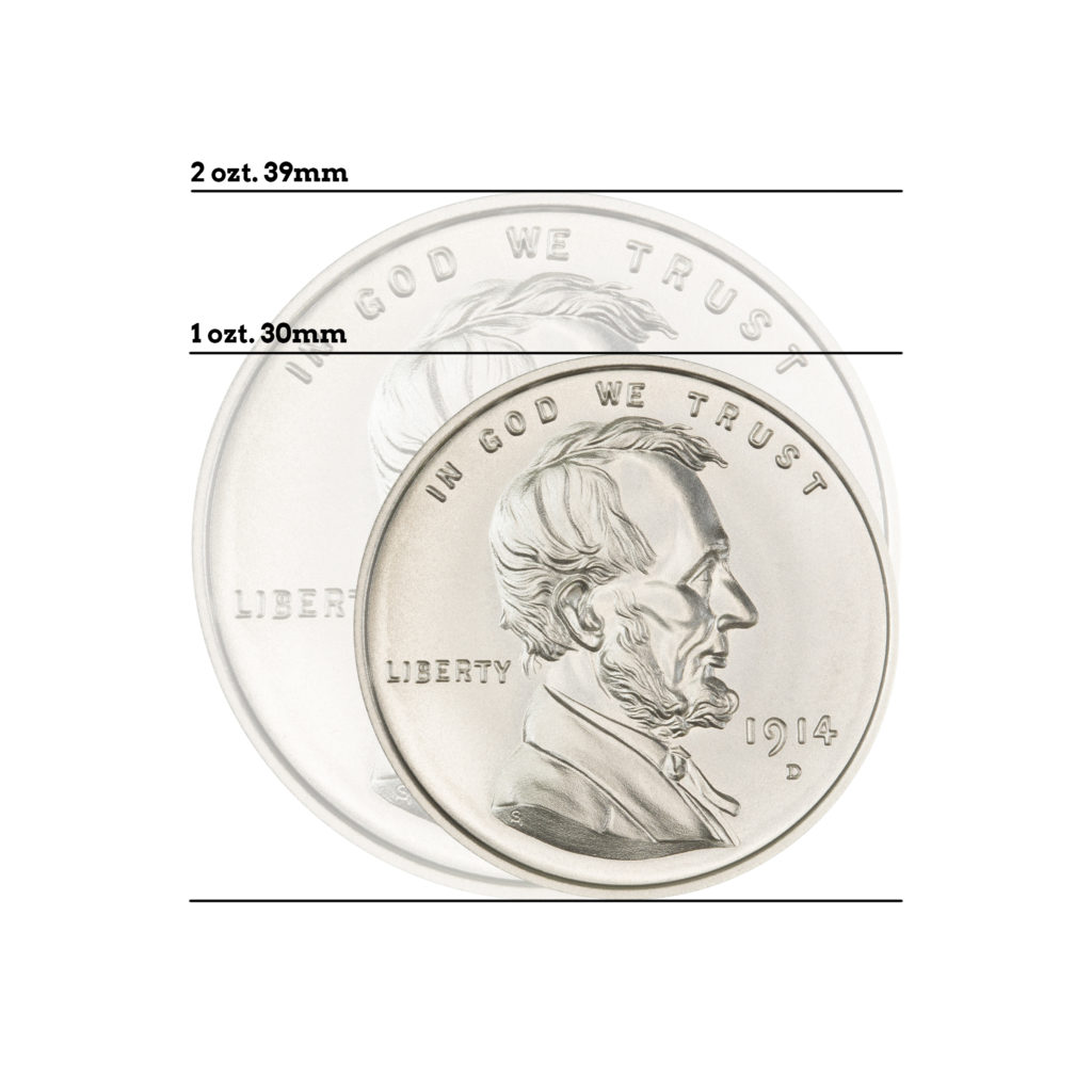 1914-D LINCOLN CENT TRIBUTE - 1 TROY OUNCE - 30MM