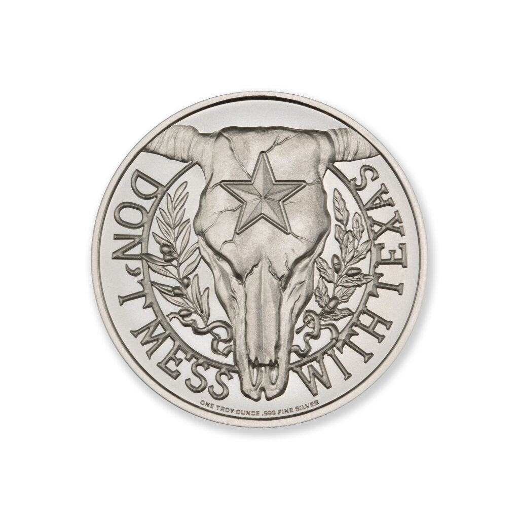 DON'T MESS WITH TEXAS SERIES / LONGHORN – 1 TROY OUNCE – 39MM