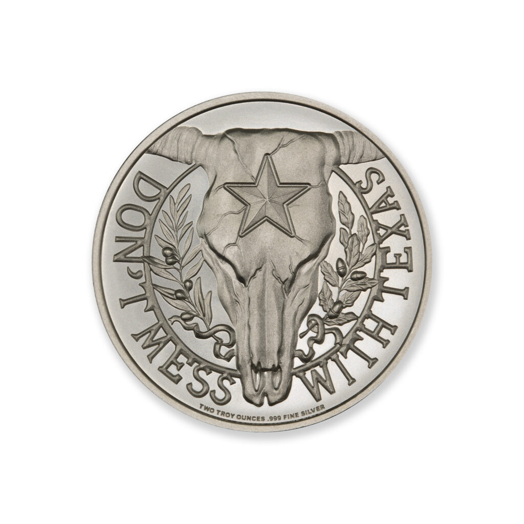 DON'T MESS WITH TEXAS SERIES / ARMADILLO – 2 TROY OUNCE – 39MM