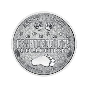 Cryptozoology Collection common reverse — one troy ounce .999 fine silver with cryptid tracks and Bigfoot footprint