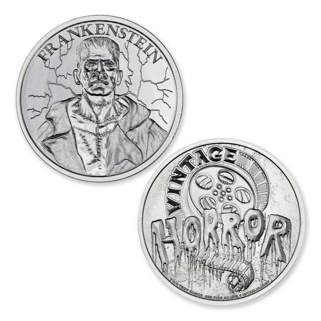 FRANKENSTEIN - VINTAGE HORROR SERIES - 2 TROY OUNCE - 39MM
