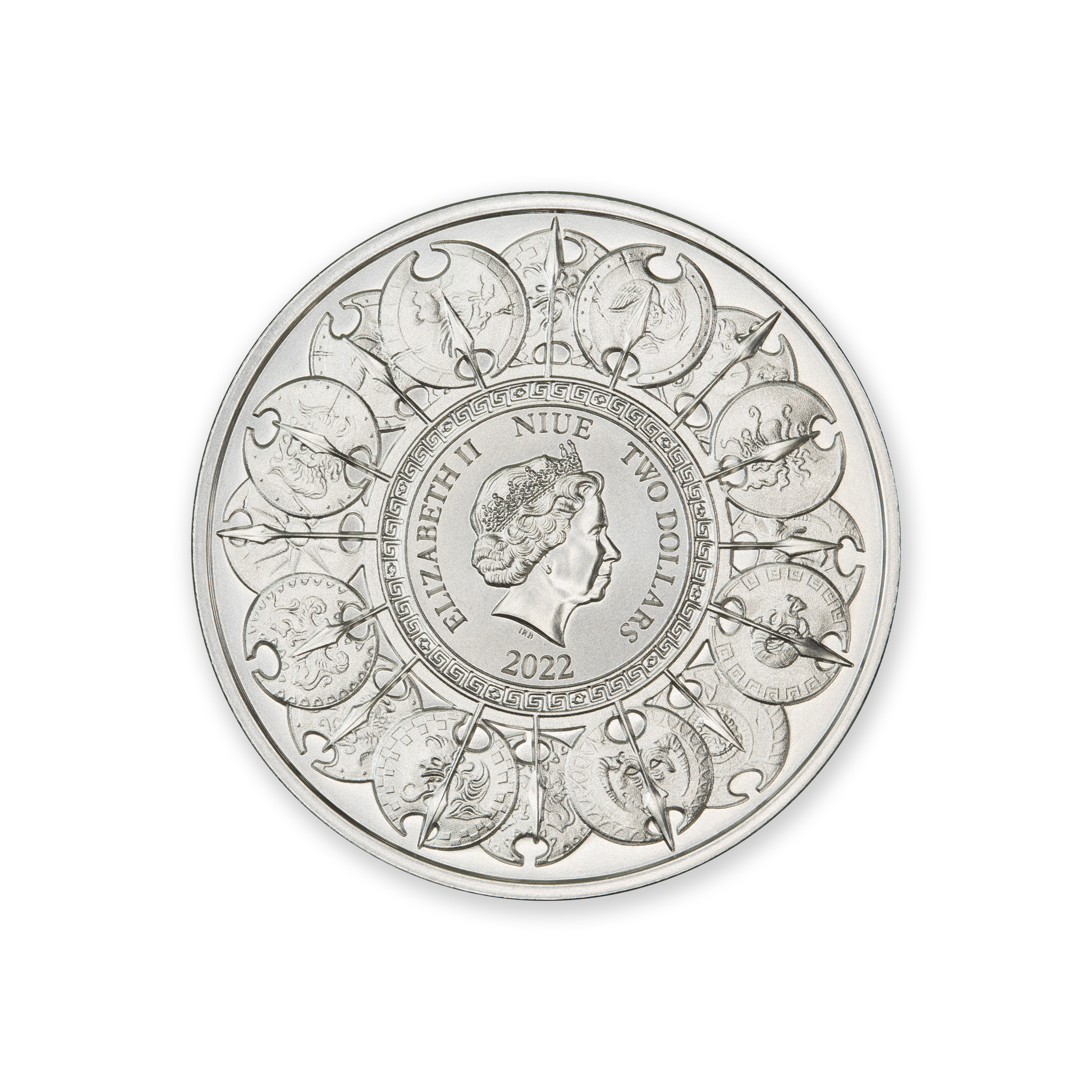 2022 NIUE $2 1OZ .999 SILVER - MOLON LABE - TYPE I - WORLDWIDE MINTAGE: 1,500 - Image 3