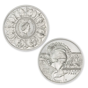2022 NIUE $2 1OZ .999 SILVER - MOLON LABE - TYPE II - WORLDWIDE MINTAGE: 1,500 (IN COINSAFE CAPSULE)