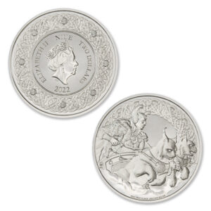 2022 NIUE $2 1OZ .999 SILVER - NORSE GOD FREYA - WORLDWIDE MINTAGE: 2,500 (IN COINSAFE CAPSULE)