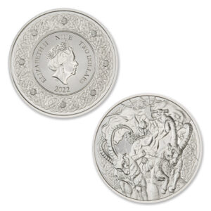 2022 NIUE $2 1OZ .999 SILVER - NORSE GOD THOR - WORLDWIDE MINTAGE: 2,500 (IN COINSAFE CAPSULE)