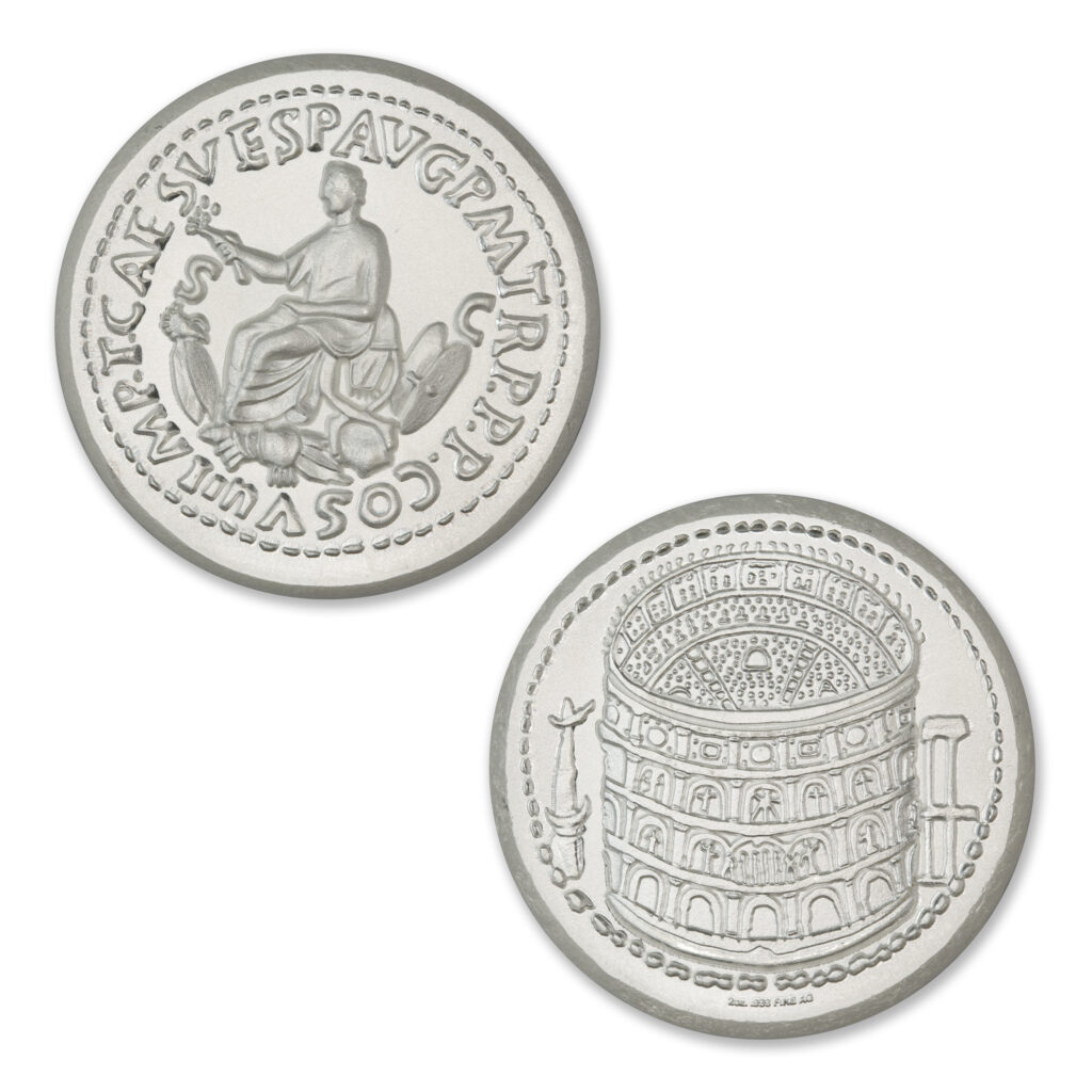 ANCIENT TRIBUTE SERIES - ORICHALCUM SESTERTIUS OF TITUS - UHR - 36MM - 2 TROY OUNCES