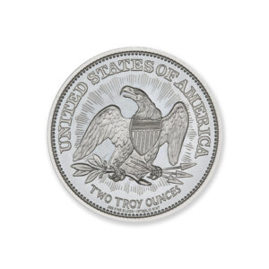 1853 SEATED LIBERTY ARROWS & RAYS TRIBUTE  - 2 TROY OUNCE - 39MM