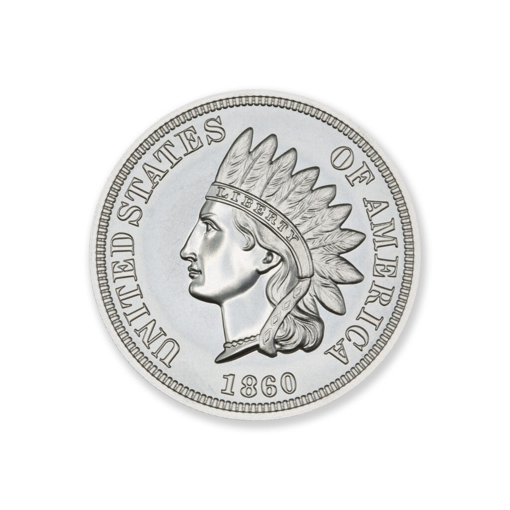 1860 INDIAN CENT TRIBUTE - 2 TROY OUNCE - 39MM