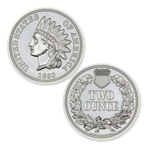 1860 INDIAN CENT TRIBUTE  - 2 TROY OUNCE - 39MM