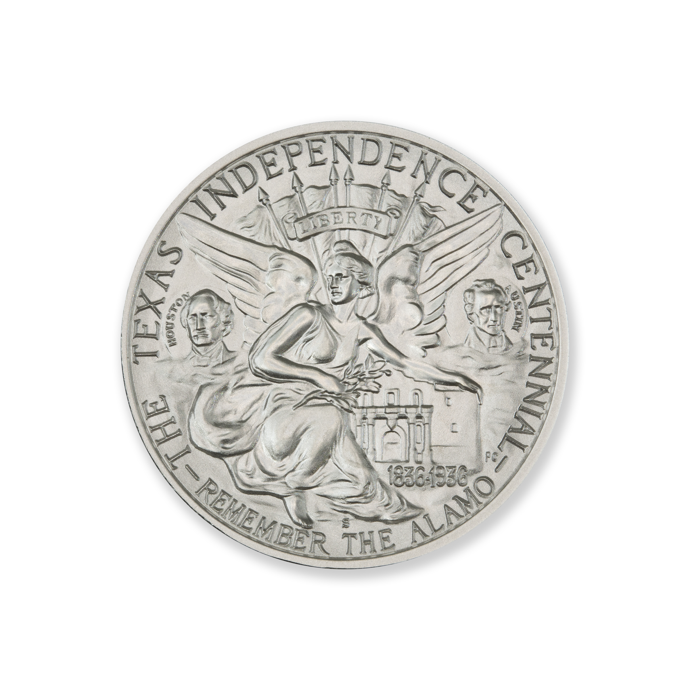 1935 TEXAS CENTENNIAL HALF COMMEMORATIVE TRIBUTE - 2 TROY OUNCE - 39MM - Image 2