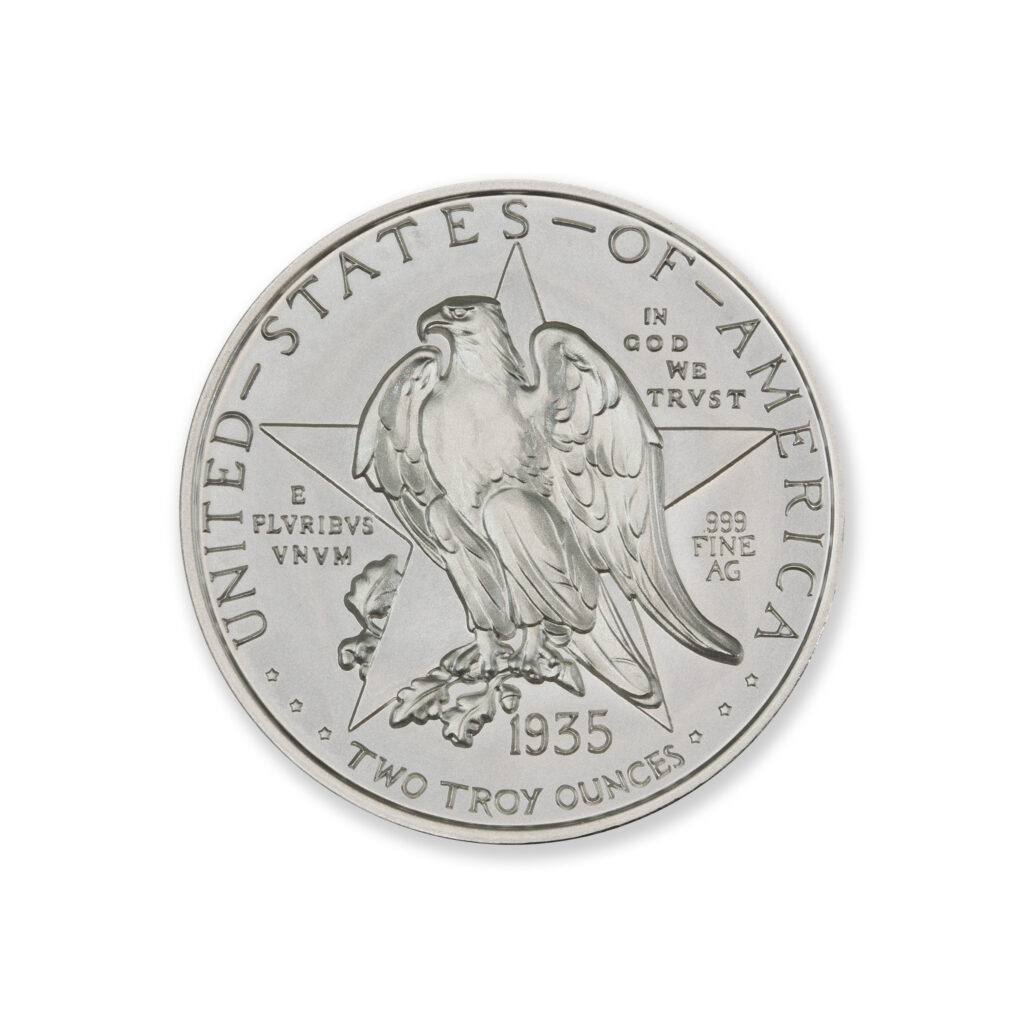 1935 TEXAS CENTENNIAL HALF COMMEMORATIVE TRIBUTE - 2 TROY OUNCE - 39MM