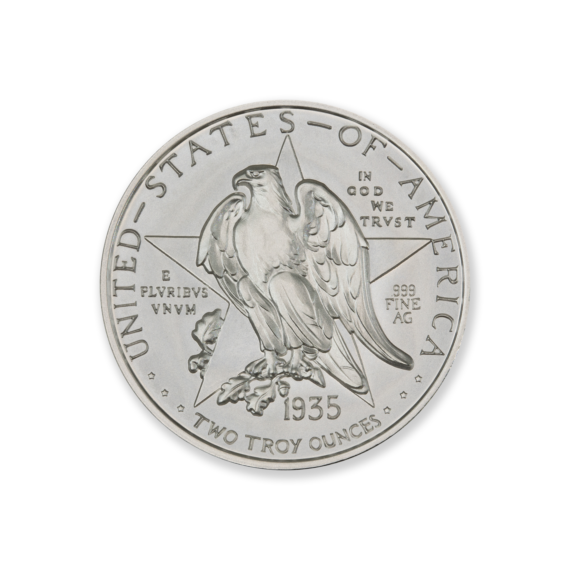 1935 TEXAS CENTENNIAL HALF COMMEMORATIVE TRIBUTE - 2 TROY OUNCE - 39MM - Image 3
