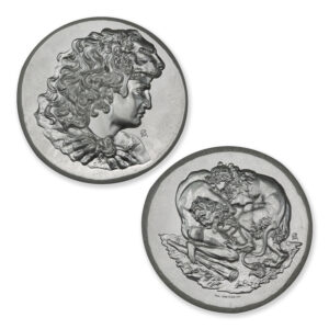 ANCIENT TRIBUTE SERIES - FIRST LABOR OF HERACLES - ARTIST ORIGINAL - 36MM - 2 TROY OUNCES