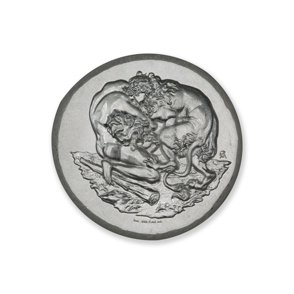 ANCIENT TRIBUTE SERIES - FIRST LABOR OF HERACLES - ARTIST ORIGINAL - 36MM - 2 TROY OUNCES