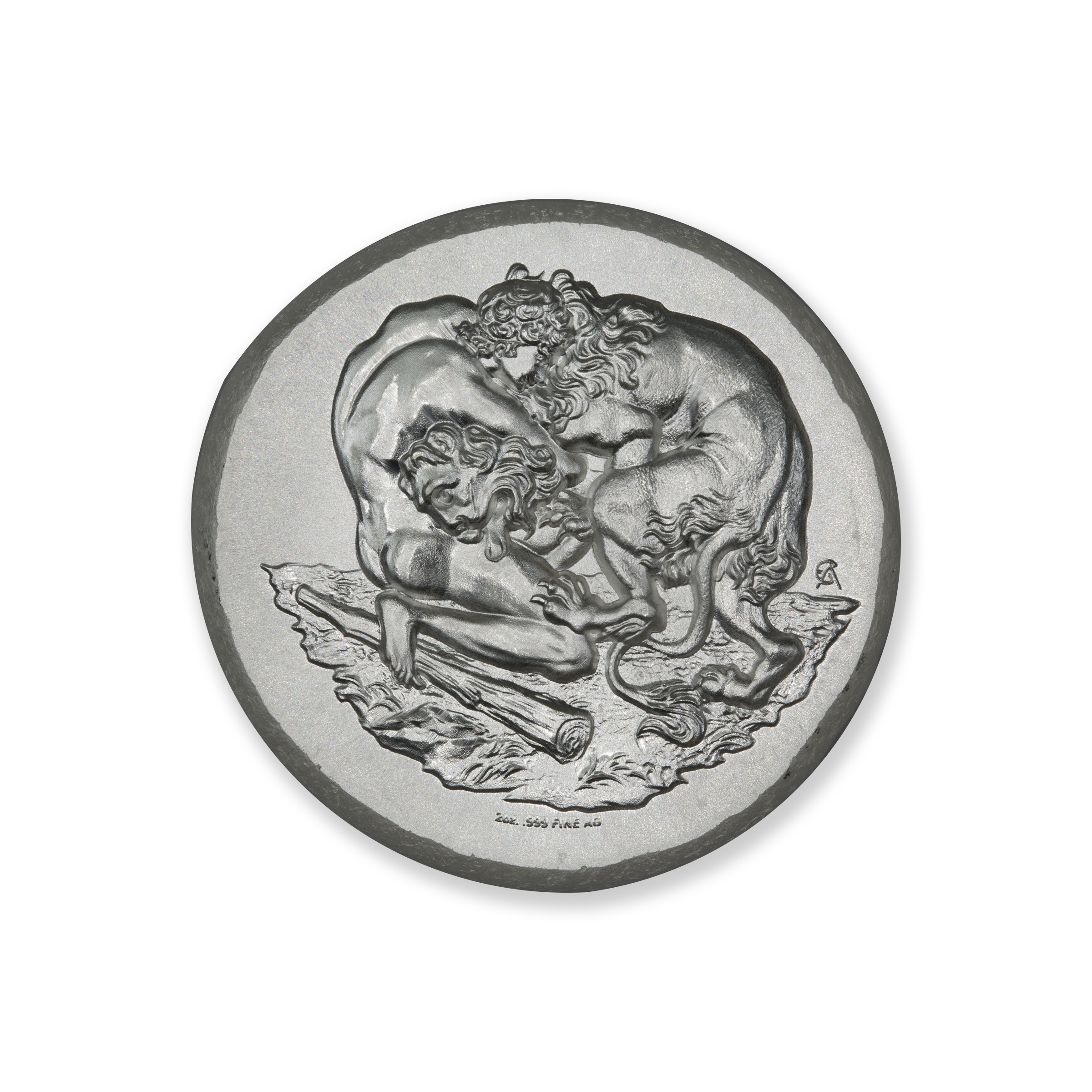 ANCIENT TRIBUTE SERIES - FIRST LABOR OF HERACLES - ARTIST ORIGINAL - 36MM - 2 TROY OUNCES - Image 3