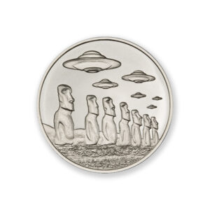 UFOs OVER EASTER ISLAND - 2 TROY OUNCE - 39MM