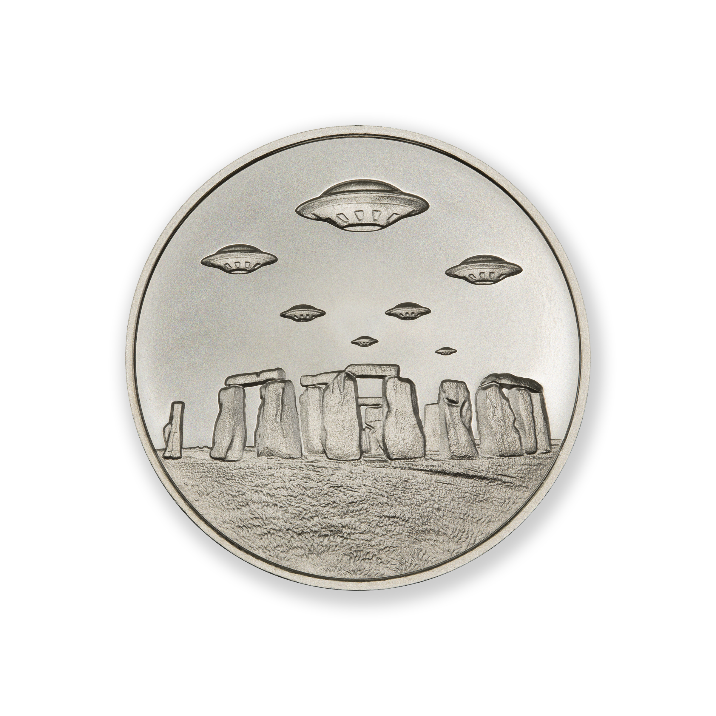UFOs OVER STONEHENGE - 2 TROY OUNCE - 39MM - Image 1